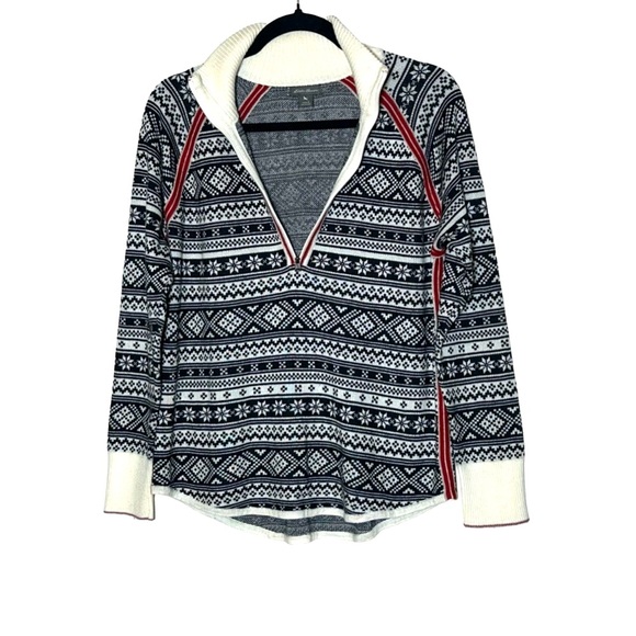 Eddie Bauer Fair Isle Engage Nordic 1/4 Zip Pullover Ski Sweater, Size Large - Picture 5 of 14
